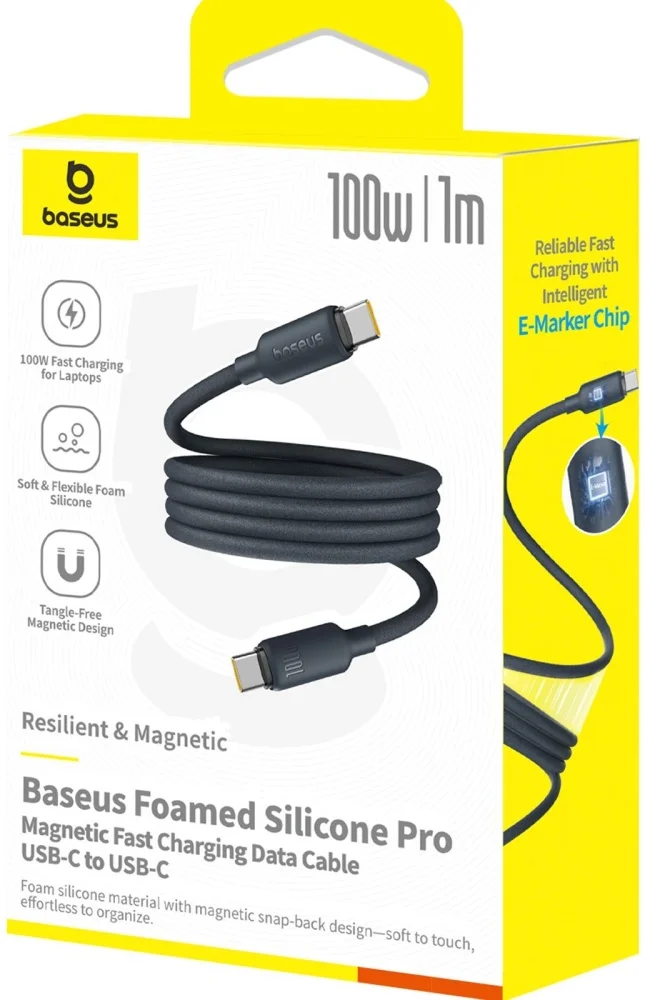 Кабель Baseus Foamed Silicone Pro E0426D00 1м черный купить,6990