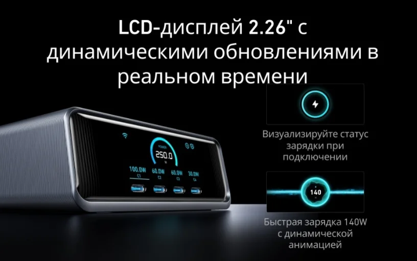 Адаптер питания Anker Prime Charger GaNPrime 250W A2345341 Black купить,79990