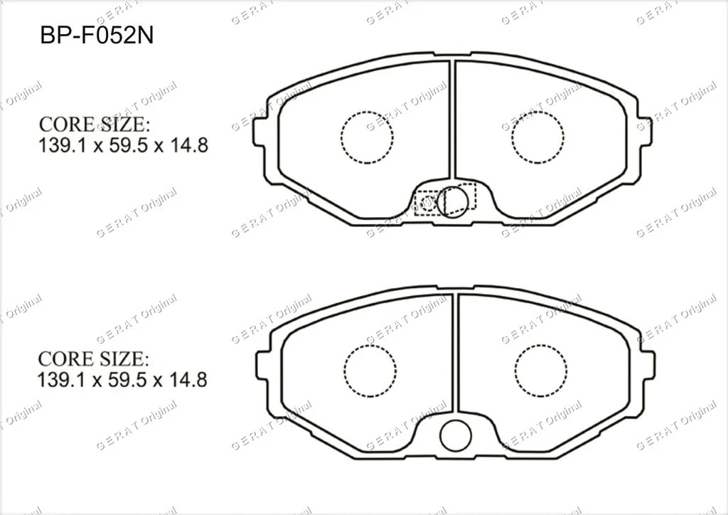 Колодки передние Gerat BP-F052N купить,6104