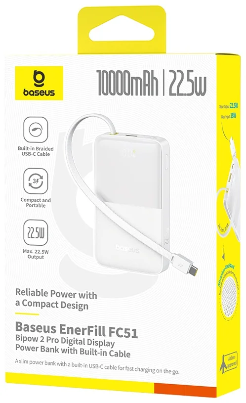 Power Bank Baseus EnerFill FC51 E0027601 10000mAh White