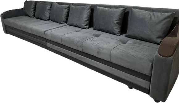 Диван ZereHome Волна-4 400х130см серый купить,190000