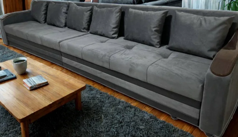 Диван ZereHome Волна-4 400х130см серый купить,190000