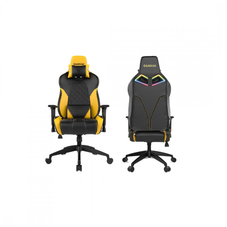 Игровое кресло Gamdias Achilles E1 L BY черно-желтое