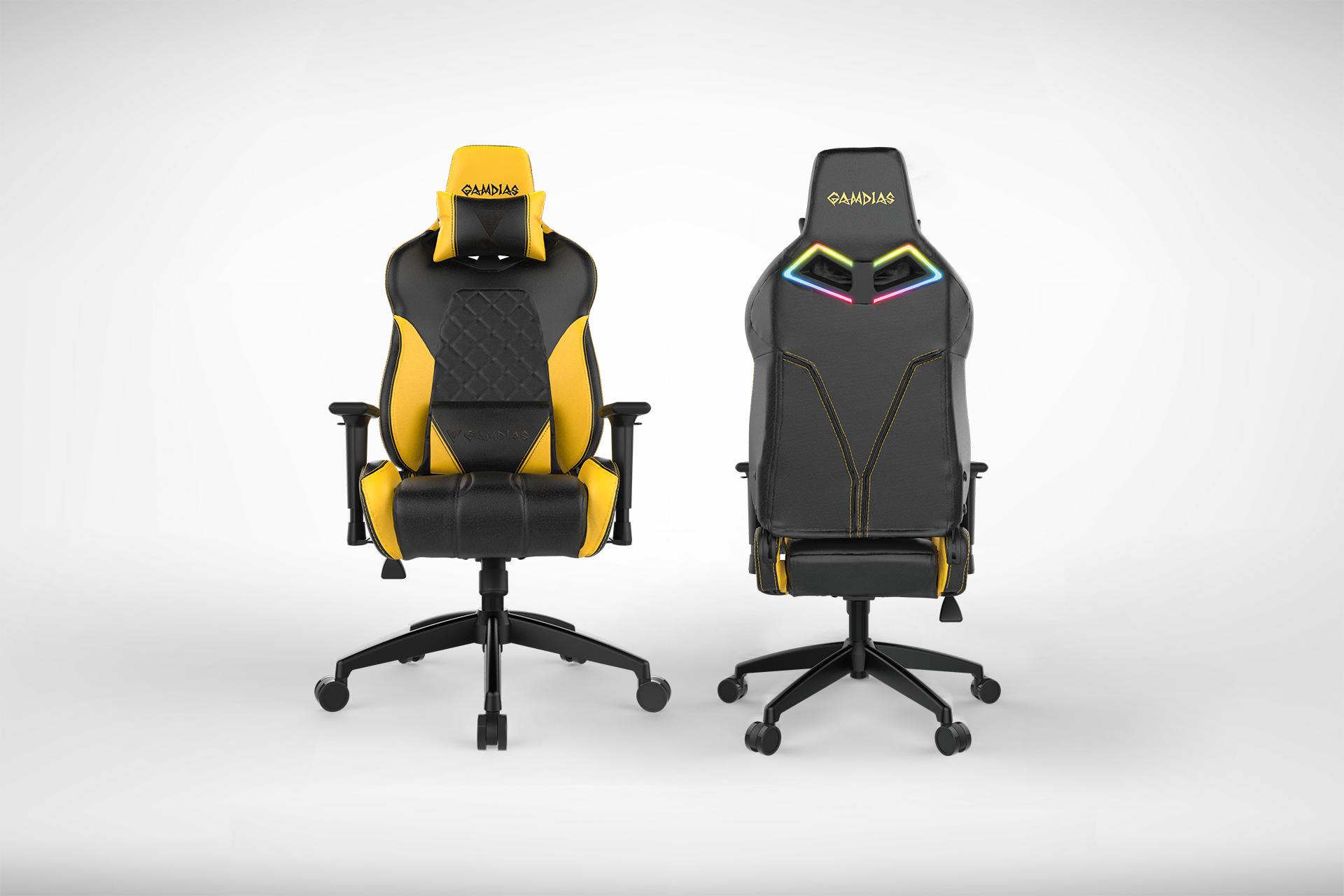 Игровое кресло Gamdias Achilles E1 L BY черно-желтое