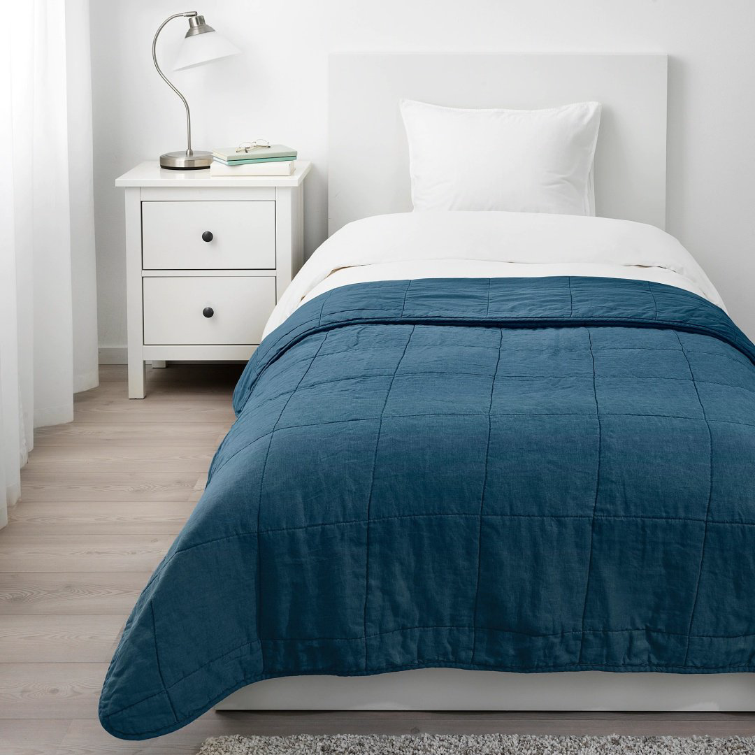 Покрывало IKEA Гульвед 180х250 см, хлопок, синий купить,41490
