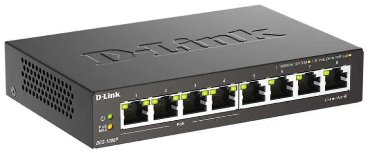 Коммутатор D-Link DGS-1008P/F3A