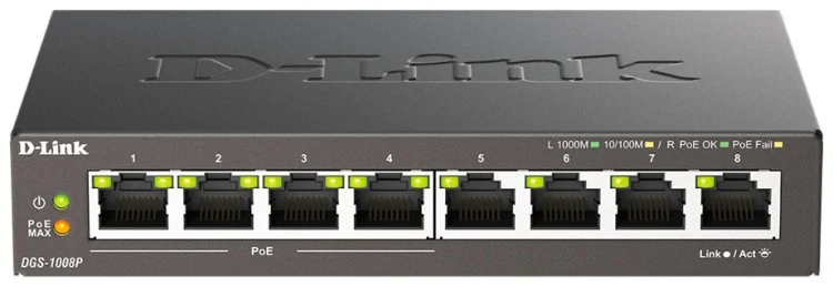 Коммутатор D-Link DGS-1008P/F3A