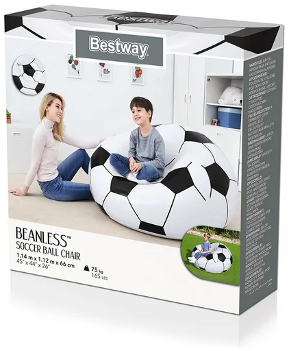 Кресло надувное Bestway 75010 черно-белое