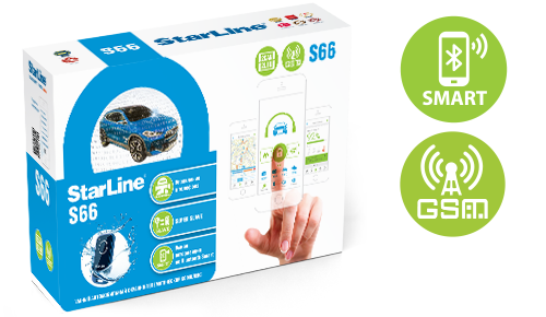 Автосигнализация StarLine S66 BT GSM синяя купить,NaN