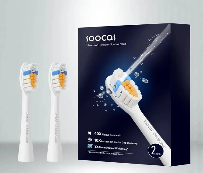 Насадка Soocas C01 ультразвуковая 2шт белая купить,NaN