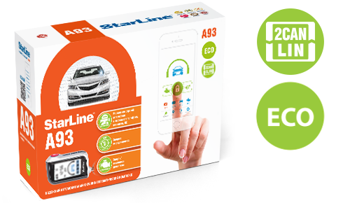 Автосигнализация StarLine A93 2Can-2Lin черно-серая купить,NaN