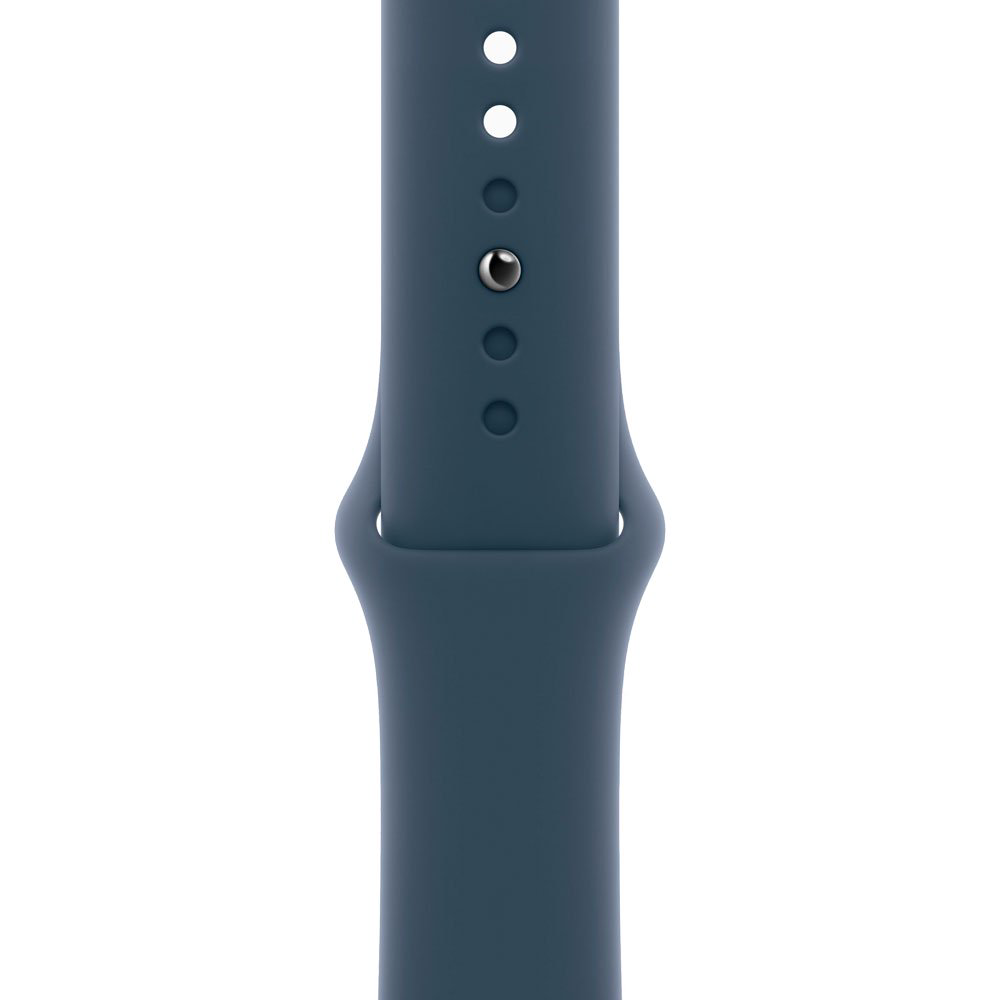 Смарт-часы Apple Watch Series 9 GPS 41mm MR913 Silver Aluminum Case with Storm Blue Sport Band - M/L купить,NaN