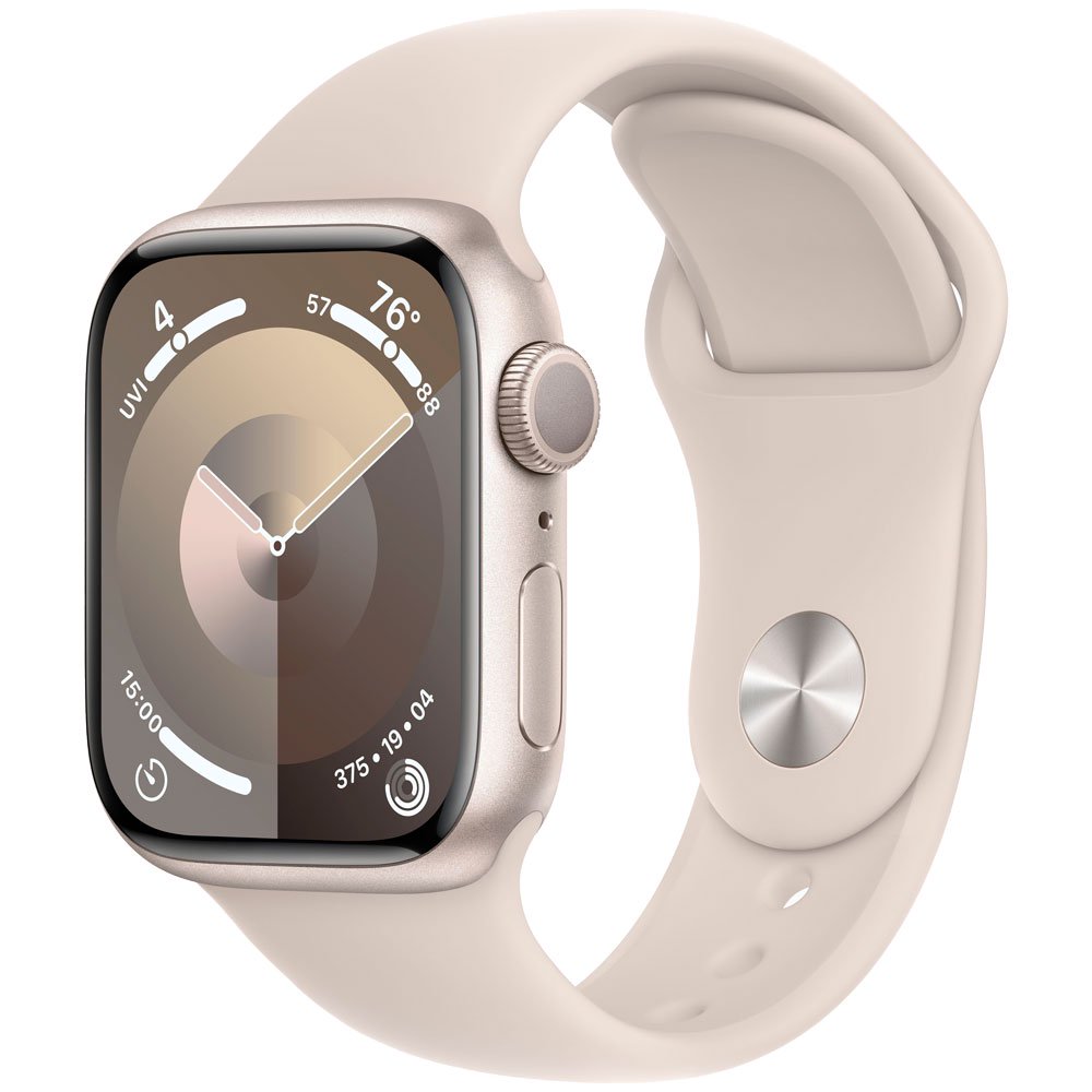 Смарт-часы Apple Watch Series 9 GPS 41mm MR8U3 Starlight Aluminum Case with Starlight Sport Band - M/L