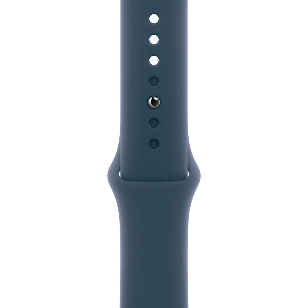 Смарт-часы Apple Watch Series 9 GPS 45mm MR9D3 Silver Aluminum Case with Storm Blue Sport Band - S/M купить,NaN