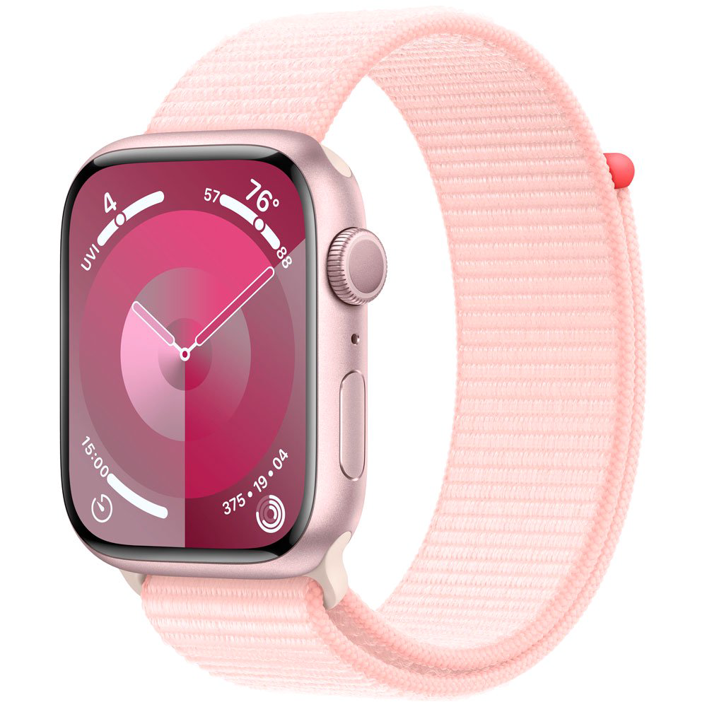 Смарт-часы Apple Watch Series 9 GPS 45mm MR9J3 Pink Aluminum Case with Light Pink Sport Loop купить,NaN