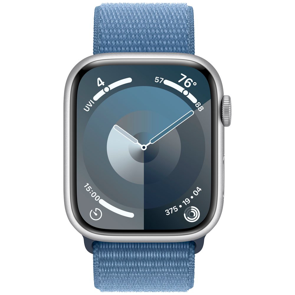 Смарт-часы Apple Watch Series 9 GPS 45mm MR9F3 Silver Aluminum Case with Winter Blue Sport Loop купить,NaN