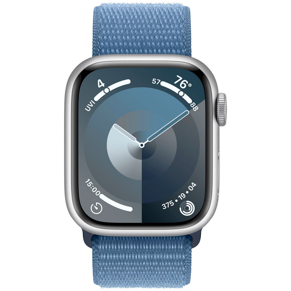 Смарт-часы Apple Watch Series 9 GPS 41mm MR923 Silver Aluminum Case with Winter Blue Sport Loop купить,NaN