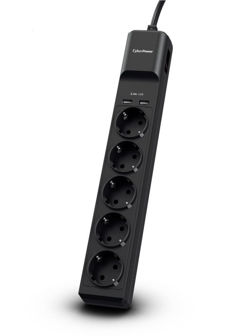 Сетевой Фильтр CyberPower B0520SUC0-DE 1.8м черный