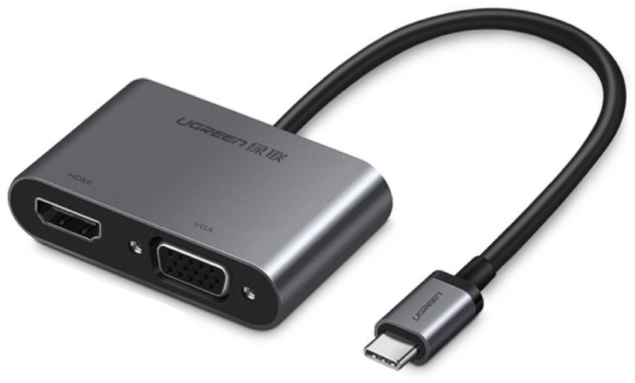 Переходник Ugreen USB Type-C - HDMI/VGA 0.15 м