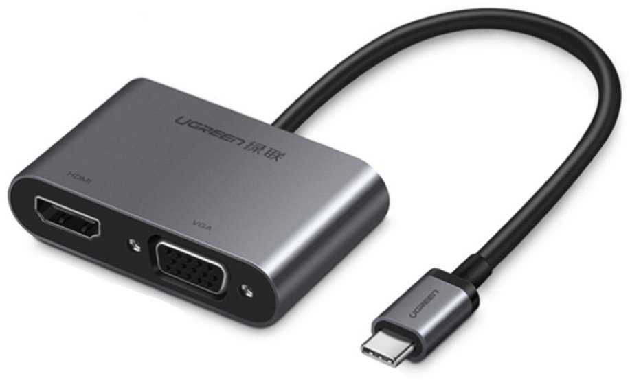 Переходник Ugreen USB Type-C - HDMI/VGA 0.15 м