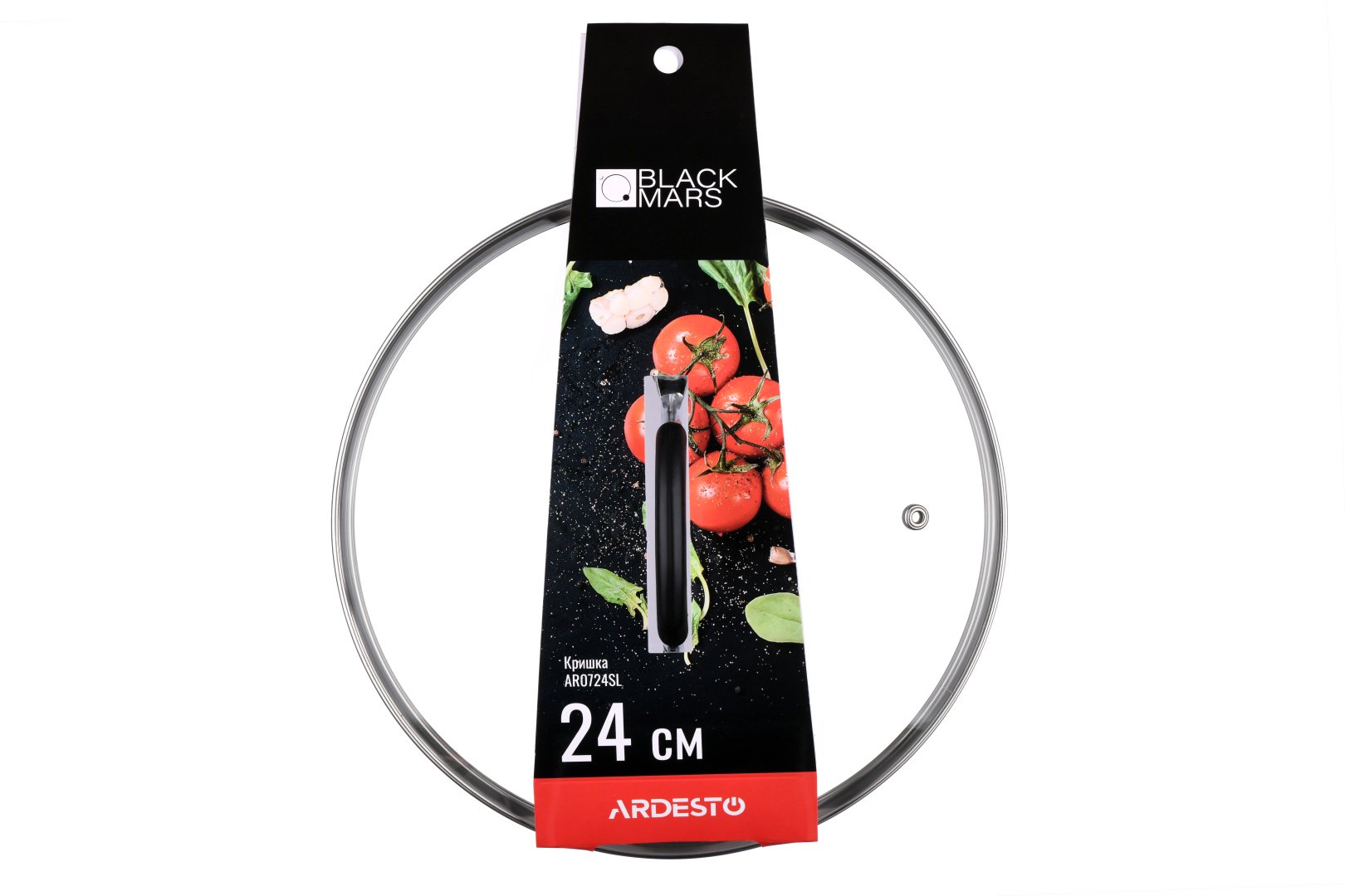 Крышка Ardesto 24 см, нержавеющая сталь, силикон, стекло купить,0