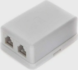 Розетка телефонная Cablexpert TA-102 RJ11 6P4C 2 порта белая