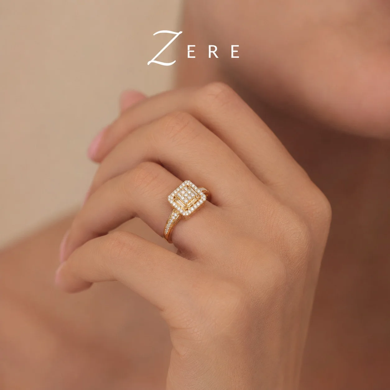 Кольцо Zere ZR130607 квадрат золото 18.5р 3.19гр купить,272125