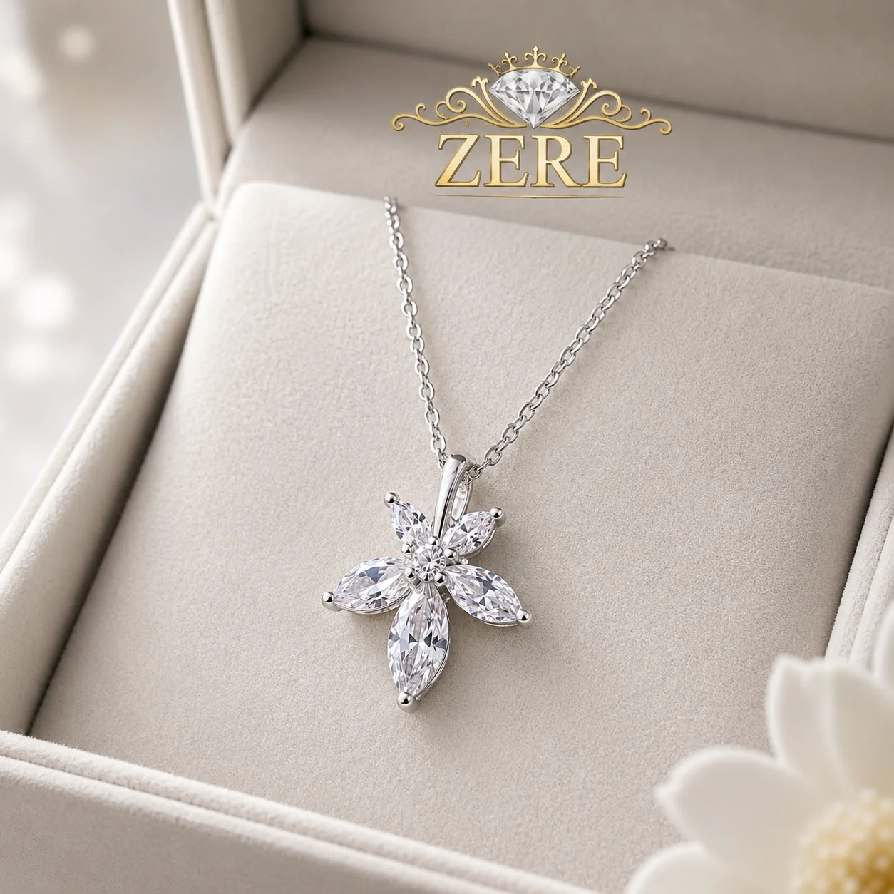 Колье Zere ZR130613 цветок серебро 45-50см 2.5гр купить,30500