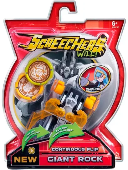 Детский комплект SCREECHERS Дикие Скричеры RU684104 Машинка-трансформер CINTINIOUS FLIP GIANT ROCK