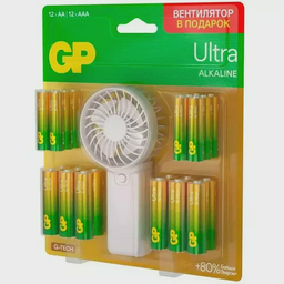 Батарейка GP Super AA (12 шт.) + AAA (12 шт.) + Вентилятор PROMO
