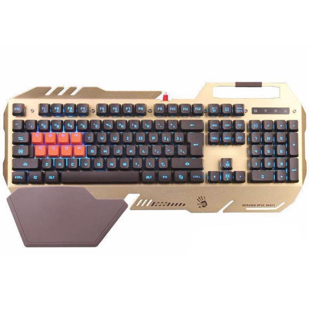 Клавиатура игровая A4Tech Bloody B418 USB золотистая 