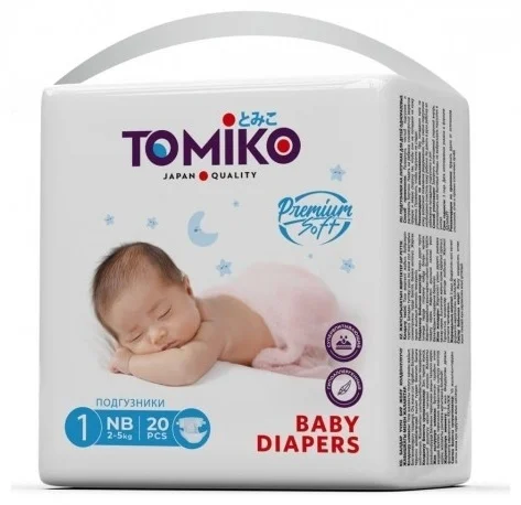 Подгузники детские Premium Soft Tomiko Newborn 2-5кг 20шт