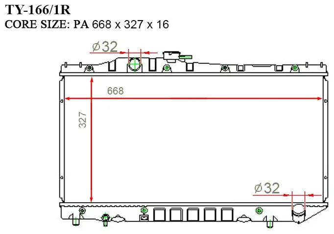Радиатор основной Gerat TY-166/1R купить,39333
