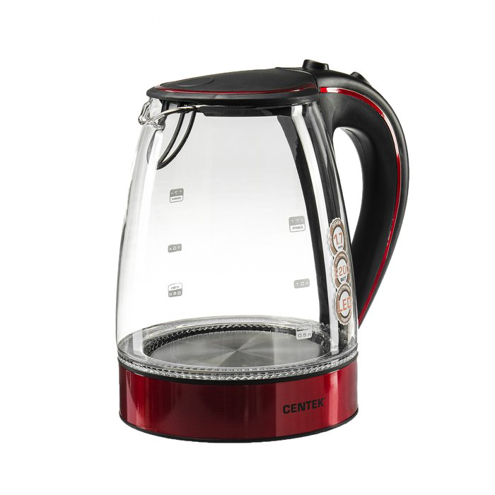 Электрочайник Centek CT-1009 BLR 1.7л черно-красный купить,NaN