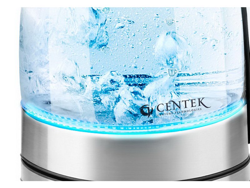 Электрочайник Centek CT-1009 BLS 1.7л черно-серебристый
