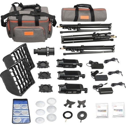 Постоянный свет Godox S30-D Focusing LED 3-Light Kit купить,0