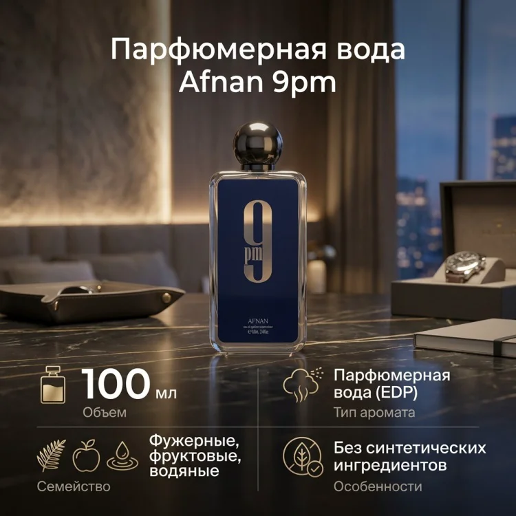 Парфюмерная вода Afnan 9pm EDP для мужчин 100мл купить,29990