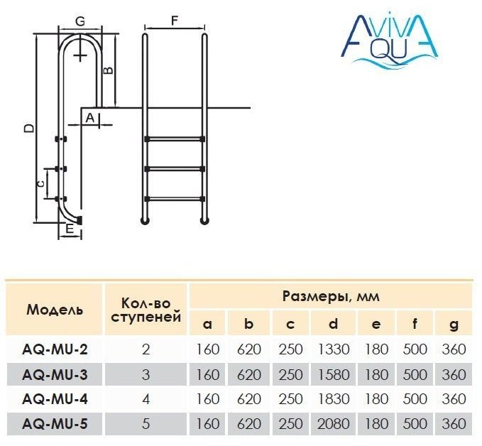 Лестница для бассейна Aquaviva MU-415 - ForteMarket Лестница для бассейна Aquaviva MU-415 купить,0