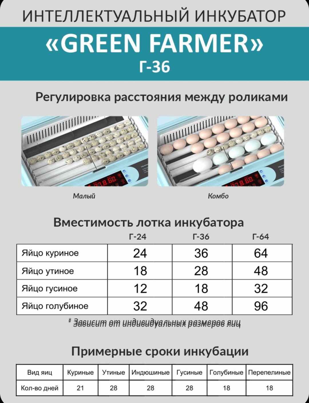 GREEN FARMER инкубатор Г-36, вместимость: 36 шт купить,NaN