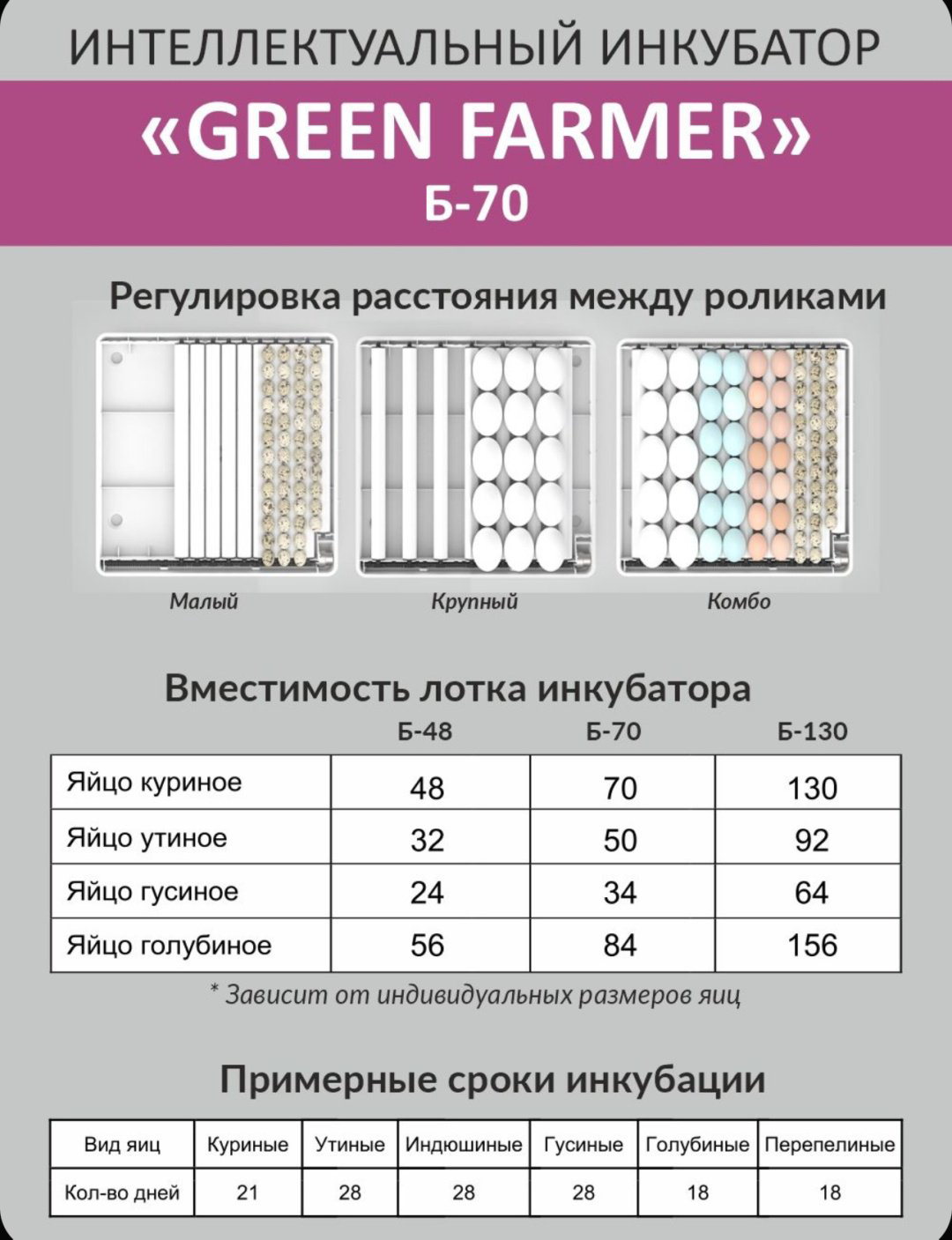 GREEN FARMER инкубатор Б-70, вместимость: 70 шт купить,NaN