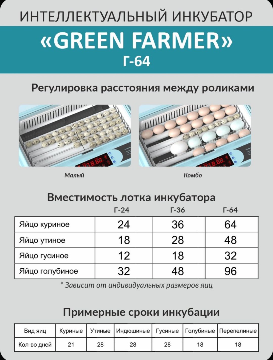 GREEN FARMER инкубатор Г-64, вместимость: 64 шт - ForteMarket GREEN FARMER инкубатор Г-64, вместимость: 64 шт купить,0