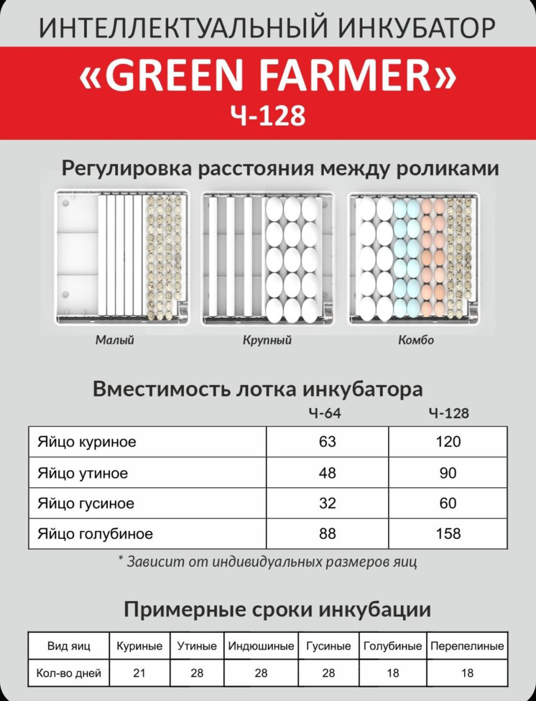 GREEN FARMER инкубатор Ч-128, вместимость: 128 шт купить,NaN