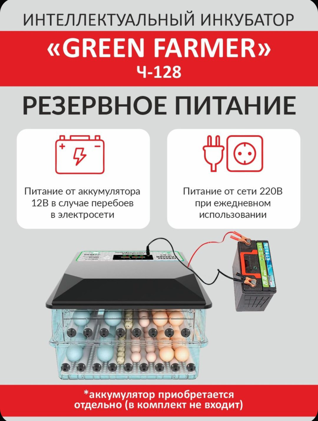 GREEN FARMER инкубатор Ч-128, вместимость: 128 шт купить,NaN