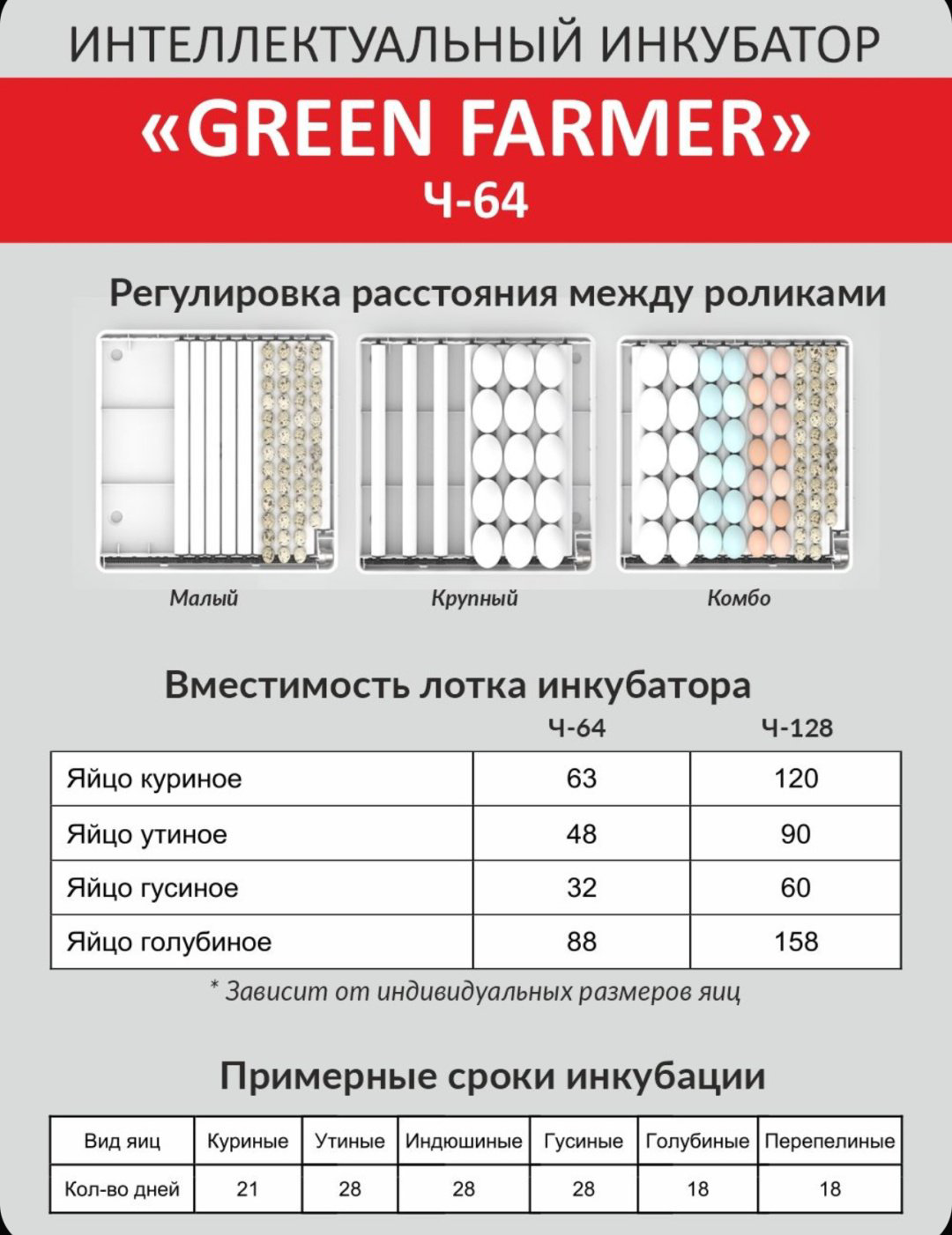 GREEN FARMER инкубатор Ч-64, вместимость: 64 шт купить,NaN