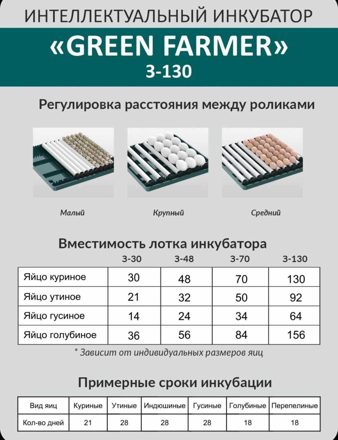 GREEN FARMER инкубатор 3-130, вместимость: 130 шт - ForteMarket GREEN FARMER инкубатор 3-130, вместимость: 130 шт купить,0