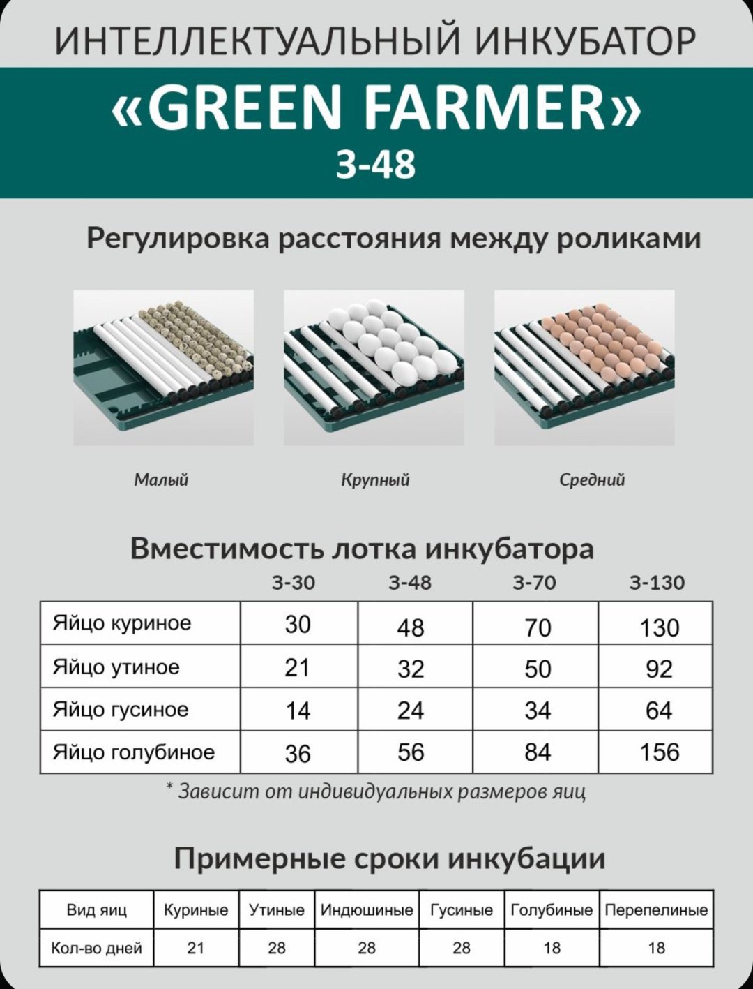 GREEN FARMER инкубатор З-48, вместимость: 48 шт купить,0