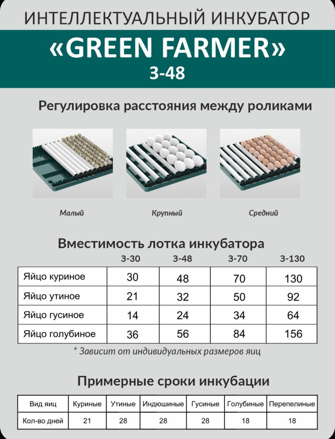GREEN FARMER инкубатор З-48, вместимость: 48 шт купить,NaN