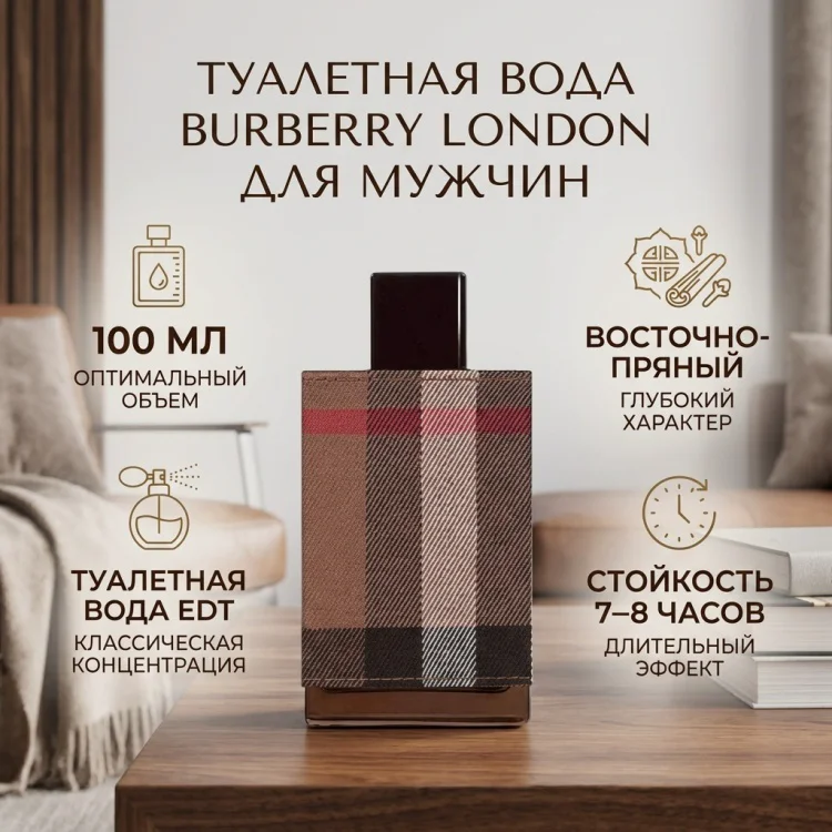 Туалетная вода Burberry London EDT для мужчин 100мл купить,27490