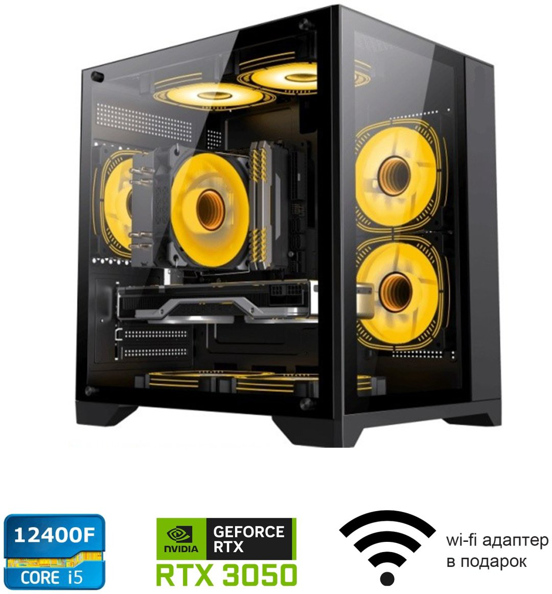 Tehnicom i5-12400F / RTX 3050 6 Гб / 16 Гб / SSD 1000 Гб / Win 10 купить,NaN