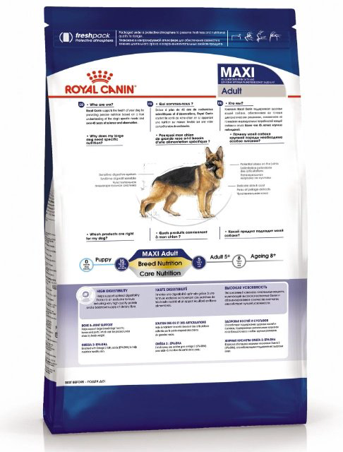 Корм Royal Canin Maxi Adult для взрослых крупных пород 15 кг купить,62371